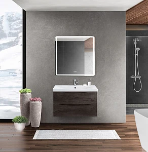 Мебель для ванной BelBagno Marino-Cer 80 подвесная, 2 ящика, Rovere Nature Grigio