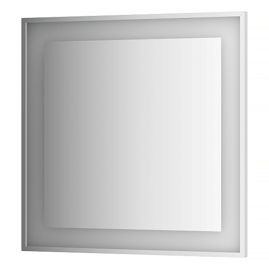 Зеркало EVOFORM LEDSIDE BY 2211 в багетной раме со светильником 90x90 см серое