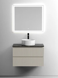 Мебель для ванной Sancos Snob T 80 подвесная, столешница black sky, Beige Soft (с отверстием под смеситель)