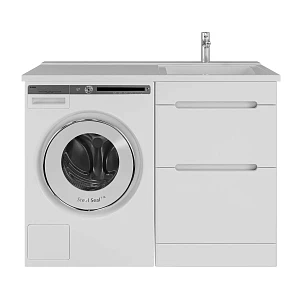 Тумба с раковиной SanStar Толедо 50 напольная, белая (раковина Космос 110 R)