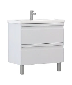 Тумба с раковиной Vigo Holly 70 напольная, 2 ящика, белый (раковина Como 70)