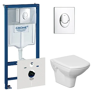 Комплект инсталляция Grohe Rapid SL 38750001 4 в 1 + Cersanit Carina new clean on P-MZ-CARINA-СOn-DL