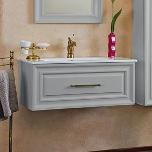 Тумба для комплекта La Beaute Classic Cornelia 85 серый шелк матовый, фурнитура бронза