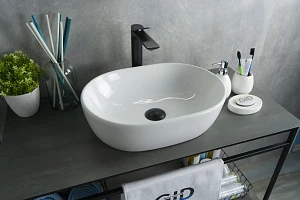 Раковина Gid Lago N9026b накладная 48х35 белая
