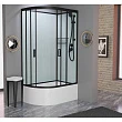 Душевая кабина Frank F412/2R Black 120x80x215 см, стекло прозрачное, профиль черный - превью 1