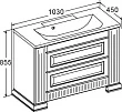 Тумба с раковиной Opadiris Оникс 100 серебряная патина - превью 1