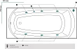 Акриловая ванна 1MarKa Elegance 01эл16570ГМэк Стандарт, 165х70 - превью 1