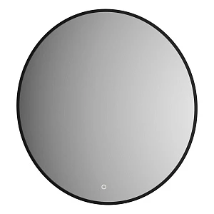 Зеркало Defesto AURA DF 2994S 70х70 см, с LED-подсветкой, сенсорный выключатель, теплый белый свет, рама черная