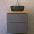 Тумба с раковиной Jorno Wood 60, серая, светлая столешница