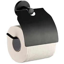 Держатель туалетной бумаги Haiba HB8703 с крышкой, черный