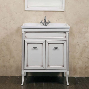 Тумба для комплекта La Beaute Classic Vivien Porta 70 белый с патиной, фурнитура серебро
