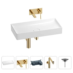 Раковина для ванной Wellsee Pure BY Wellsee 201002798 в наборе 4 в 1