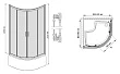 Душевой уголок Sanplast kpl-KP4/Kabro 800x800x2020 стекло кора CR, профиль белый - превью 2
