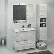 Мебель для ванной Comforty Верона 90 с бельевой корзиной, дуб белый (раковина Sanita luxe Quadro 90)