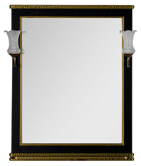 Зеркало Aquanet Валенса 80 черный краколет/золото