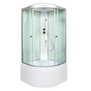 Душевая кабина AvaCan L980EL, 80х80х215 см, стекло с узором, профиль хром