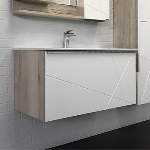 Тумба с раковиной Comforty Мерано 90 дуб дымчатый (раковина Quadro 90)