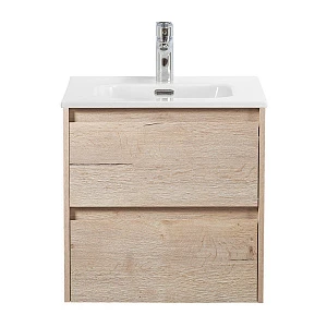 Тумба с раковиной Belbagno Kraft 50 подвесная, 2 ящика, Rovere Galifax Bianco