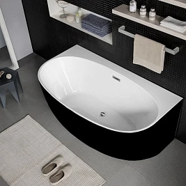 Акриловая ванна Frank F6163 White/Black пристенная