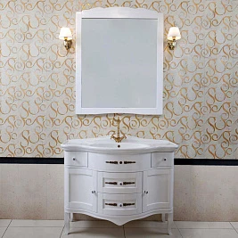 Мебель для ванной La Beaute Classic Sabrina C белый глянец, фурнитура бронза