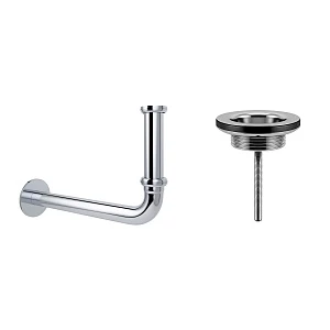 Акционный набор 2 в 1 Wellsee Drainage System 182101005, сифон, выпуск для раковины, хром