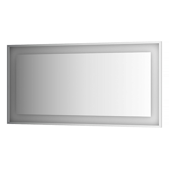 Зеркало EVOFORM LEDSIDE BY 2210 в багетной раме со светильником 150x75 см серое
