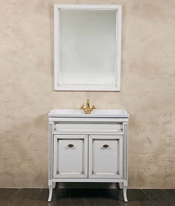 Мебель для ванной La Beaute Classic Vivien Porta 80 белый с патиной, фурнитура бронза