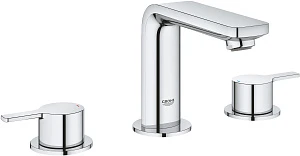Смеситель для раковины Grohe Lineare New 20304001 на 3 отверстия с донным клапаном
