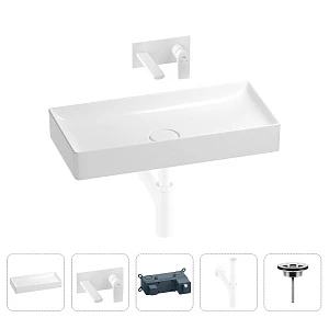 Раковина для ванной Wellsee Pure BY Wellsee 201002775 в наборе 4 в 1