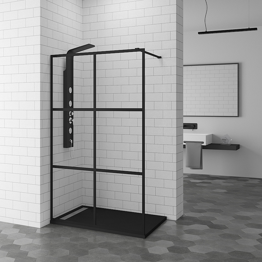 Душевая перегородка RGW Walk In WA-11B 90х200, профиль черный