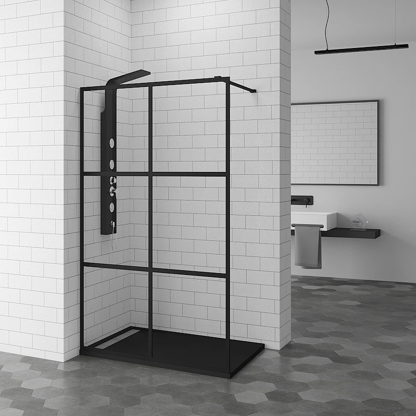 Душевая перегородка RGW Walk In WA-11B 90х200, профиль черный