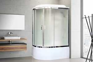 Душевая кабина Royal Bath RB 8120BK6-WC-CH 120x80 (белое/матовое) правая