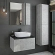 Тумба с раковиной Comforty Эдинбург 75 бетон светлый с черной столешницей - превью 1