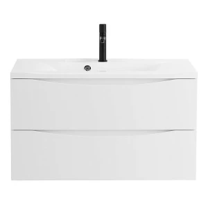Тумба с раковиной BelBagno Marino 110 подвесная, 2 ящика, Bianco Lucido
