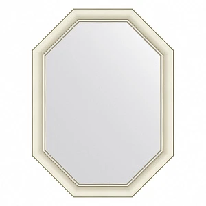 Зеркало в багетной раме EVOFORM OCTAGON BY 7435 белый с серебром 60 мм 61x81