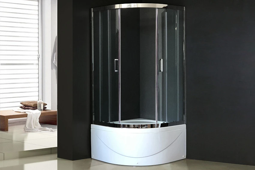 Душевой уголок Royal Bath BK RB90BK-T-CH 90х90х200, стекло прозрачное