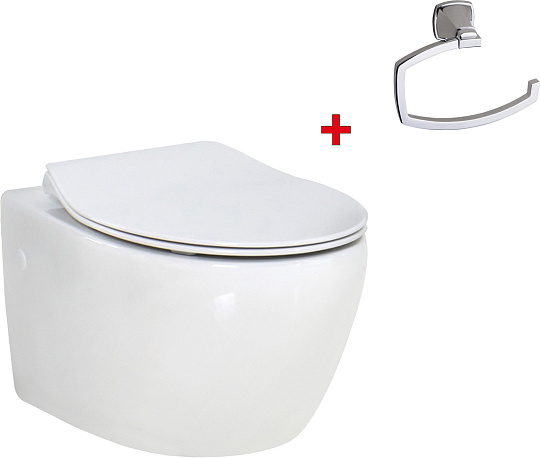 Комплект унитаз BelBagno Prospero + Держатель туалетной бумаги Art&Max Vita AM-G-7835A