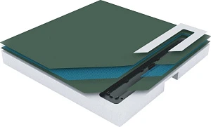 Поддон для душа Pestan Confluo Board 40007821SS 90x90, под плитку со встроенным лотком, решетка хром