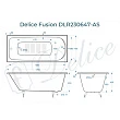 Чугунная ванна Delice Fusion Elite DLR230647-AS 170х70 с антискользящим покрытием, без ножек - превью 1