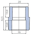 Муфта Ekoplastik 20x16 внутренняя/наружная - превью 2