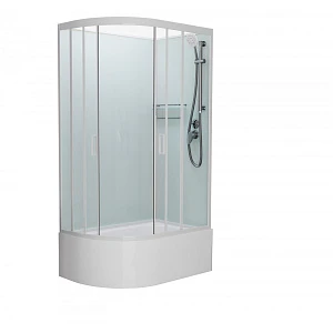 Душевая кабина Frank F412/2R White 120x80x215 см, стекло прозрачное, профиль белый