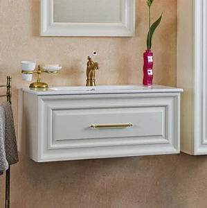 Тумба для комплекта La Beaute Classic Cornelia 85 слоновая кость матовый, фурнитура золото