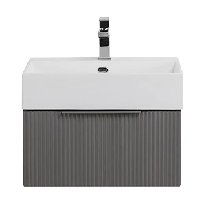 Тумба с раковиной Cezares Premium 50 подвесная, 1 ящик, Plisse Grigio Nuvola