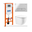 Комплект 4 в 1 BelBagno Унитаз SENSO-R BB017CHR+Система инсталляции BB002+Кнопка BB005-PR-CH