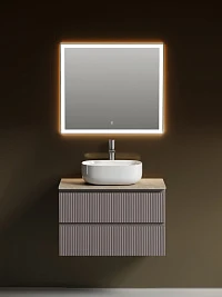 Мебель для ванной Sancos Snob T 80 подвесная, столешница kreman, Doha Soft (с отверстием под смеситель)