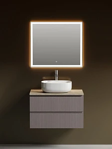Мебель для ванной Sancos Snob T 80 подвесная, столешница kreman, Doha Soft (с отверстием под смеситель)