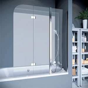 Шторка на ванну Koller Pool Waterfall Line QP96 150х140 R стекло рифленое, профиль хром