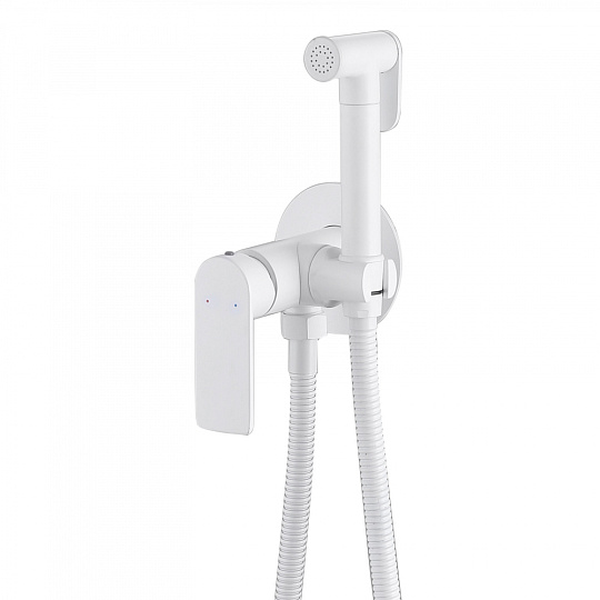 Смеситель Abber Weiss Insel AF8025W с гигиеническим душем, белый
