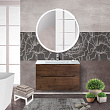 Мебель для ванной BelBagno Etna H-60 100 подвесная, 2 ящика, Rovere Moro (раковина BB1010/465-LV-VTR-BL)