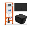 Комплект 4 в 1 BelBagno Унитаз ARDENTE-C BB3202CHR-MB+Инсталляция BB002-80+Кнопка BB007-PR-NERO.M